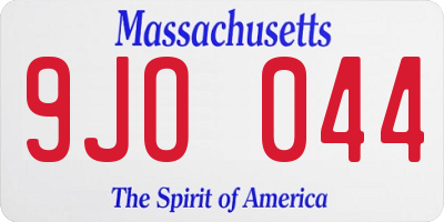 MA license plate 9JO044