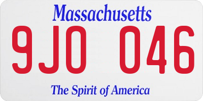 MA license plate 9JO046