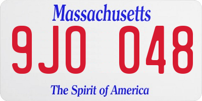MA license plate 9JO048