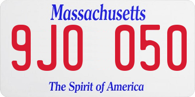 MA license plate 9JO050