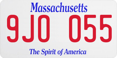 MA license plate 9JO055