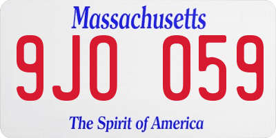 MA license plate 9JO059