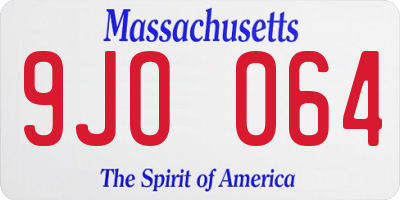 MA license plate 9JO064