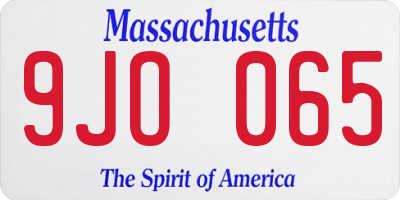 MA license plate 9JO065