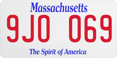 MA license plate 9JO069