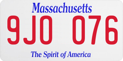 MA license plate 9JO076