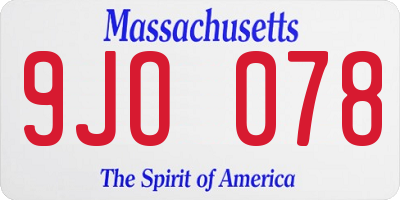 MA license plate 9JO078