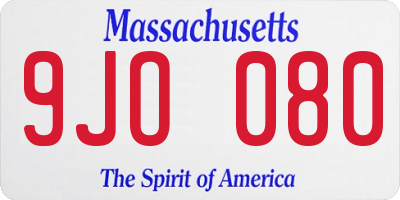MA license plate 9JO080
