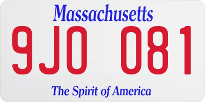 MA license plate 9JO081