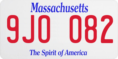 MA license plate 9JO082