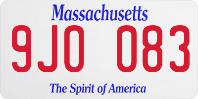 MA license plate 9JO083
