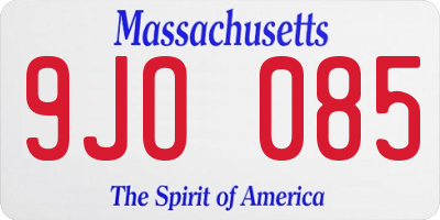 MA license plate 9JO085
