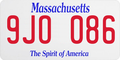 MA license plate 9JO086