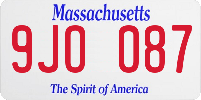 MA license plate 9JO087