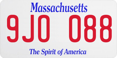 MA license plate 9JO088