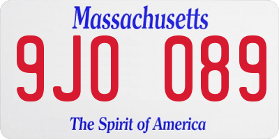 MA license plate 9JO089
