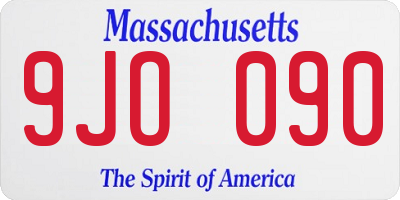 MA license plate 9JO090