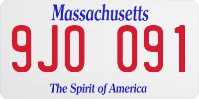 MA license plate 9JO091
