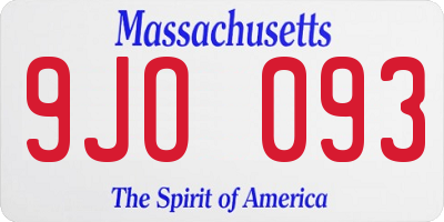 MA license plate 9JO093