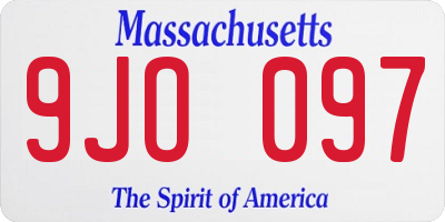 MA license plate 9JO097