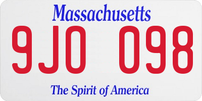 MA license plate 9JO098
