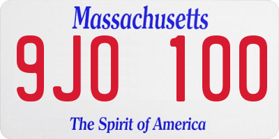 MA license plate 9JO100