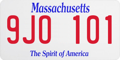 MA license plate 9JO101