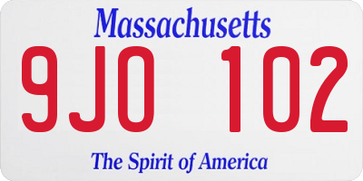 MA license plate 9JO102