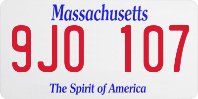 MA license plate 9JO107