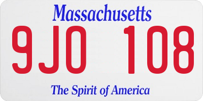 MA license plate 9JO108