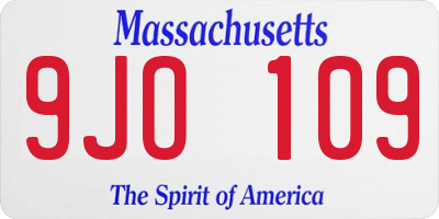 MA license plate 9JO109