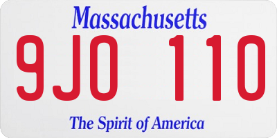 MA license plate 9JO110