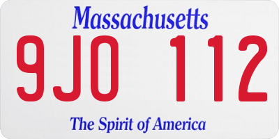 MA license plate 9JO112