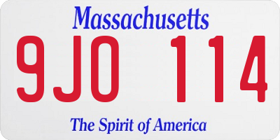MA license plate 9JO114