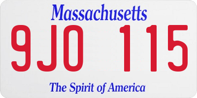 MA license plate 9JO115