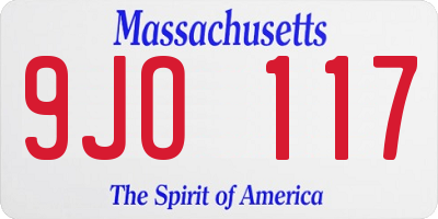 MA license plate 9JO117