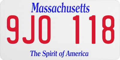 MA license plate 9JO118