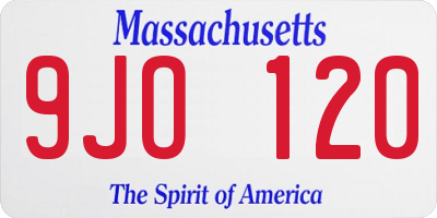MA license plate 9JO120