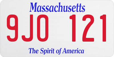 MA license plate 9JO121