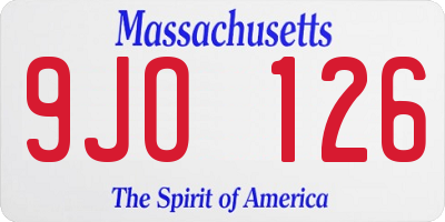 MA license plate 9JO126