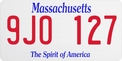 MA license plate 9JO127