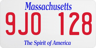 MA license plate 9JO128