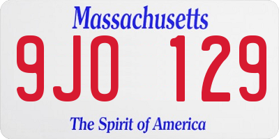 MA license plate 9JO129