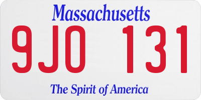MA license plate 9JO131