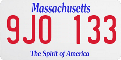 MA license plate 9JO133