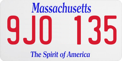 MA license plate 9JO135