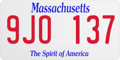 MA license plate 9JO137