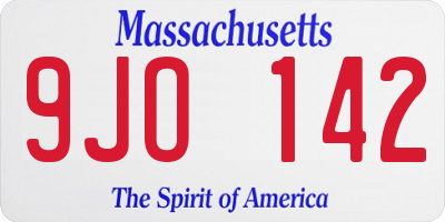 MA license plate 9JO142