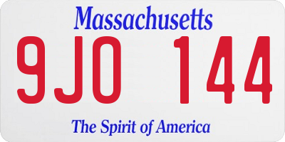 MA license plate 9JO144