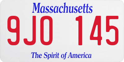 MA license plate 9JO145
